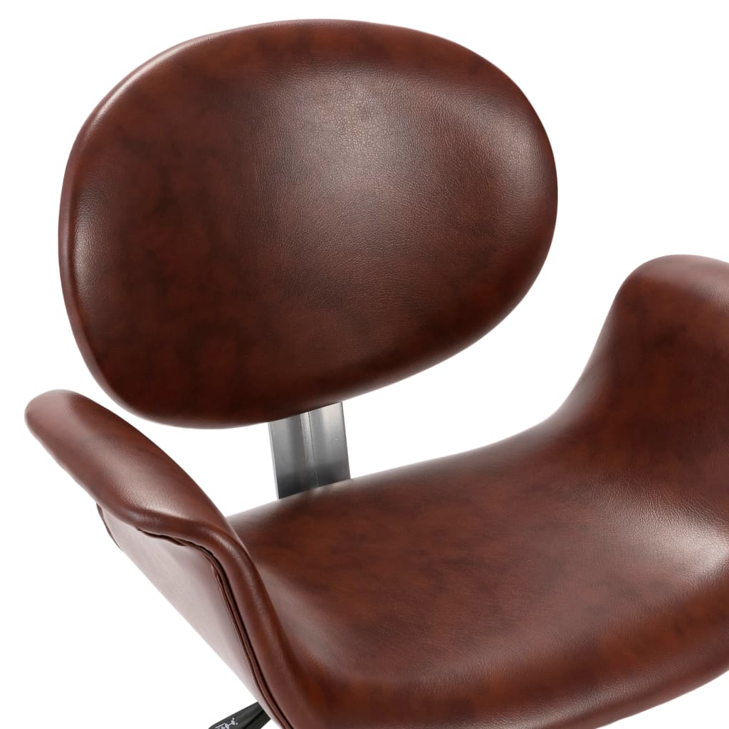 vidaXL Swivel Office Chair Brown Faux Leather