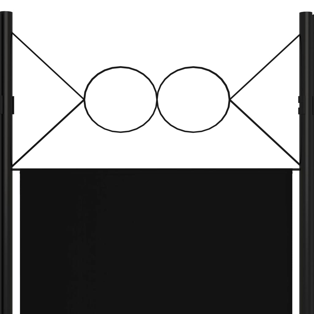 vidaXL 5-Panel Room Divider Black 200x180 cm
