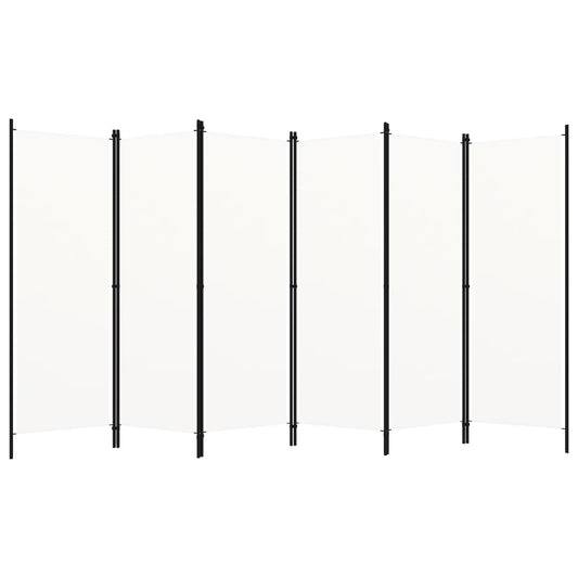 vidaXL 6-Panel Room Divider White 300x180 cm