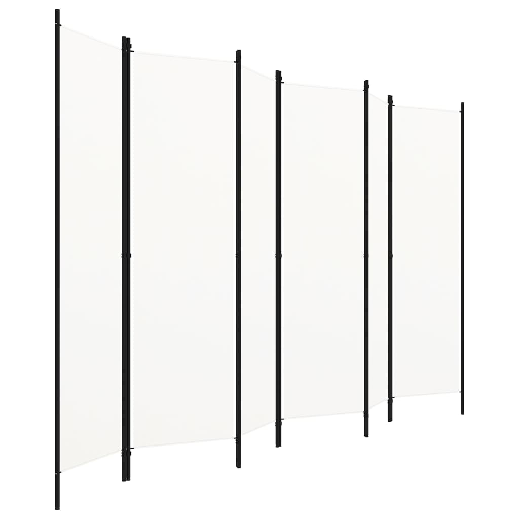 vidaXL 6-Panel Room Divider White 300x180 cm