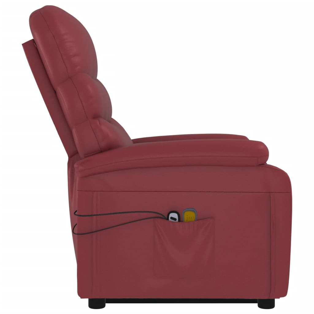 vidaXL Stand up Massage Chair Wine Red Faux Leather