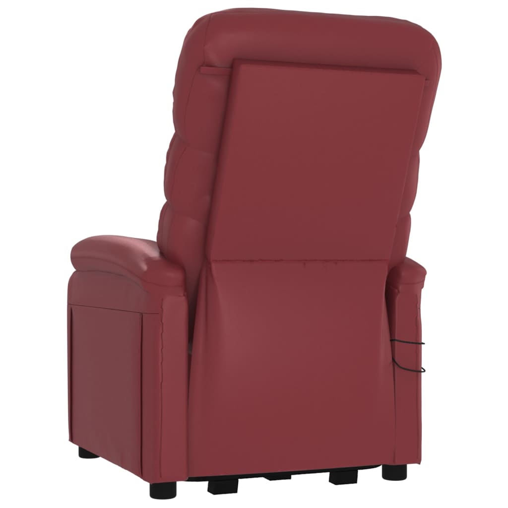 vidaXL Stand up Massage Chair Wine Red Faux Leather