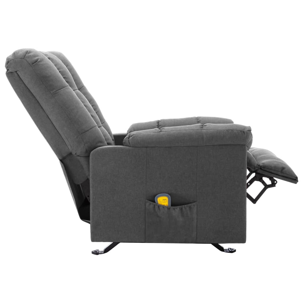 vidaXL Massage Reclining Chair Light Grey Fabric