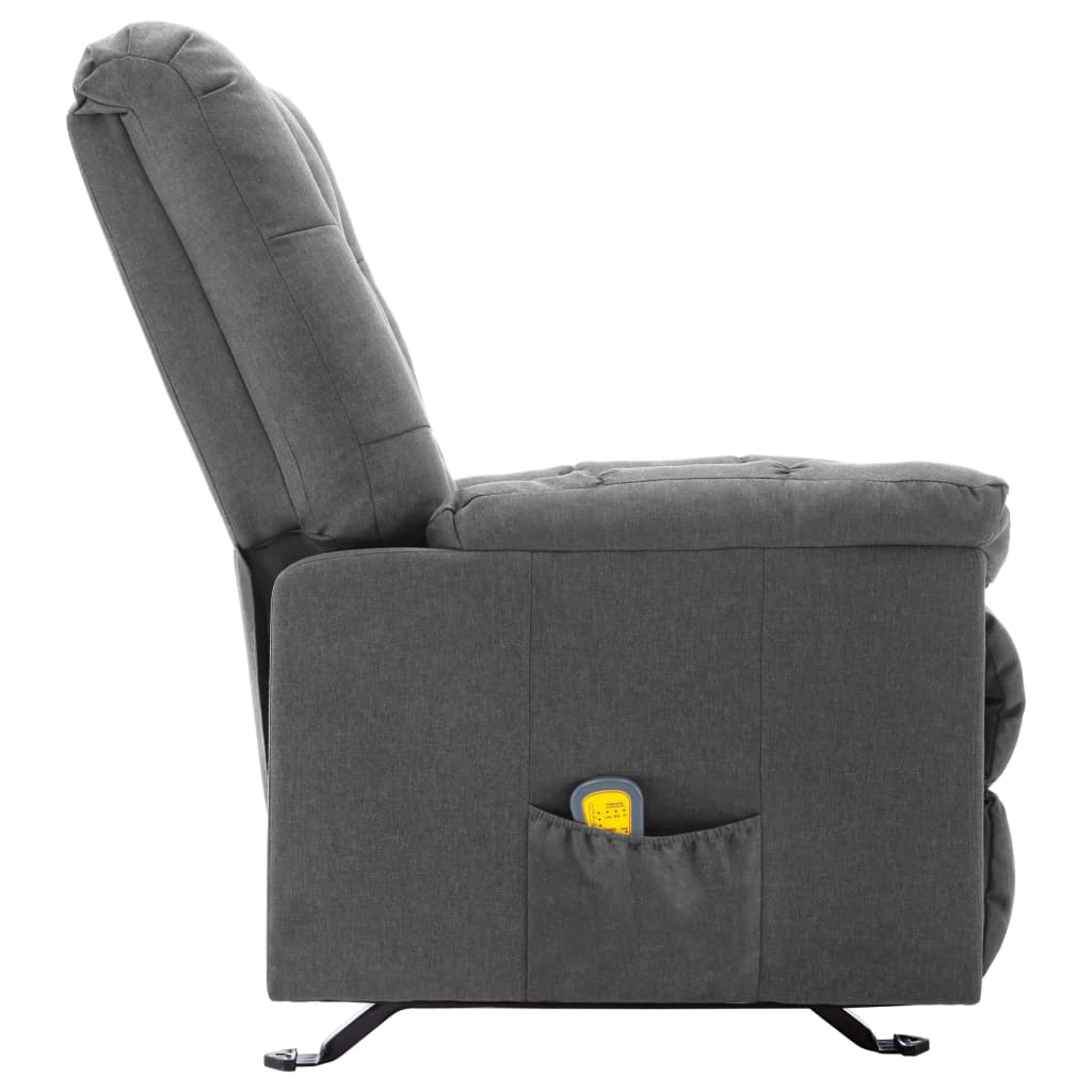 vidaXL Massage Reclining Chair Light Grey Fabric