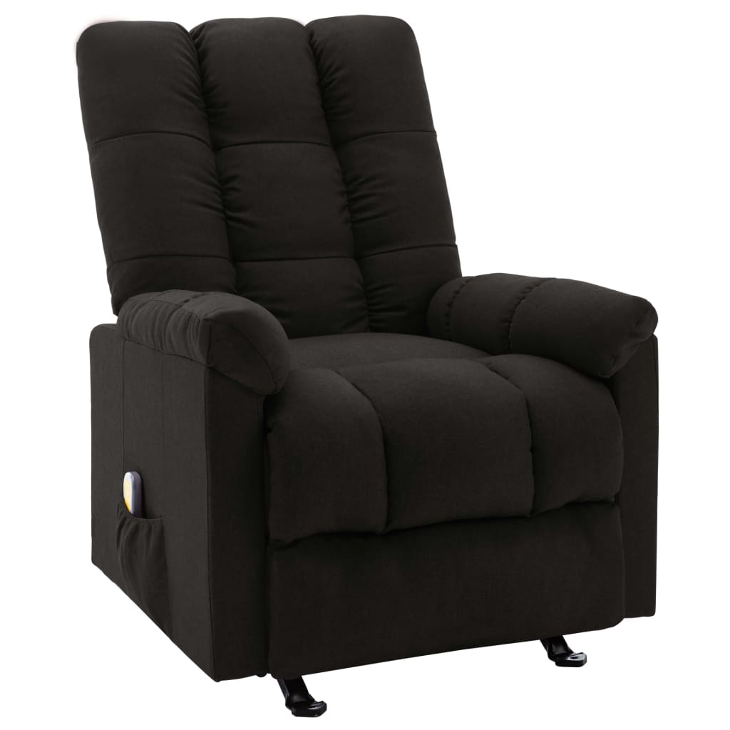 vidaXL Massage Reclining Chair Black Fabric