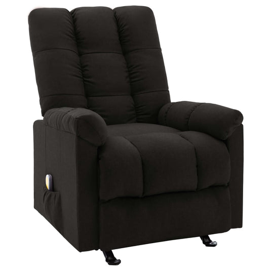 vidaXL Massage Reclining Chair Black Fabric