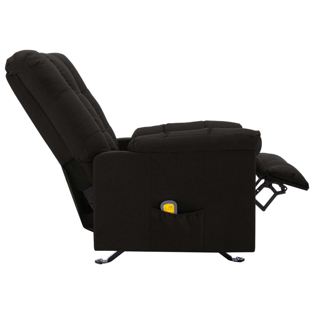 vidaXL Massage Reclining Chair Black Fabric