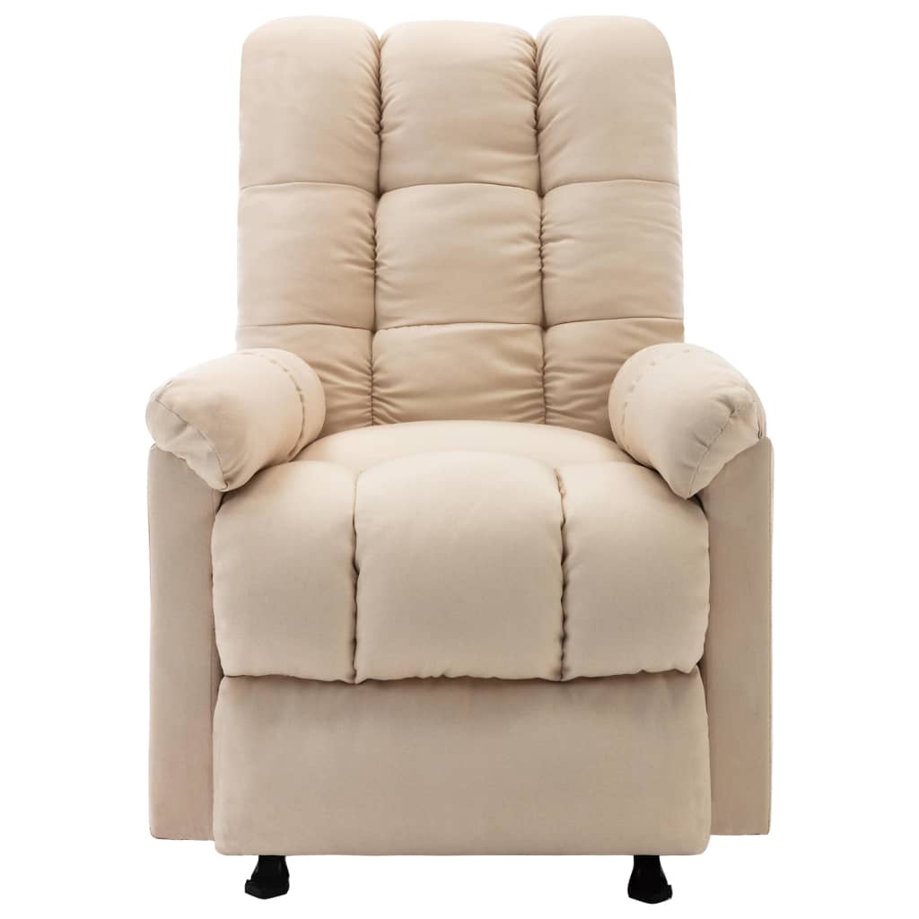 vidaXL Massage Reclining Chair Cream Fabric