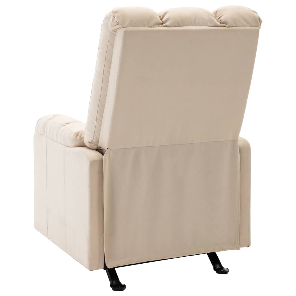 vidaXL Massage Reclining Chair Cream Fabric