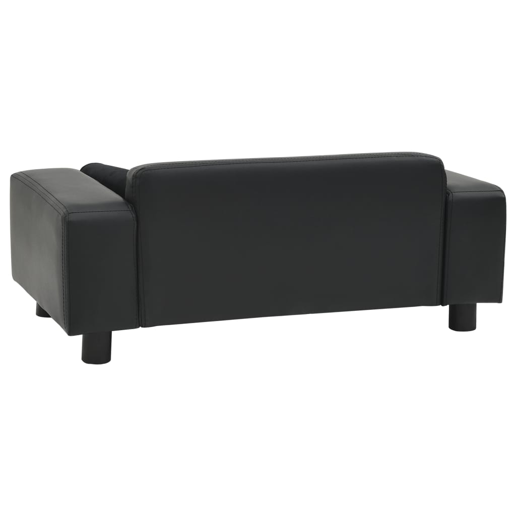 vidaXL Dog Sofa Black 81x43x31 cm Plush and Faux Leather