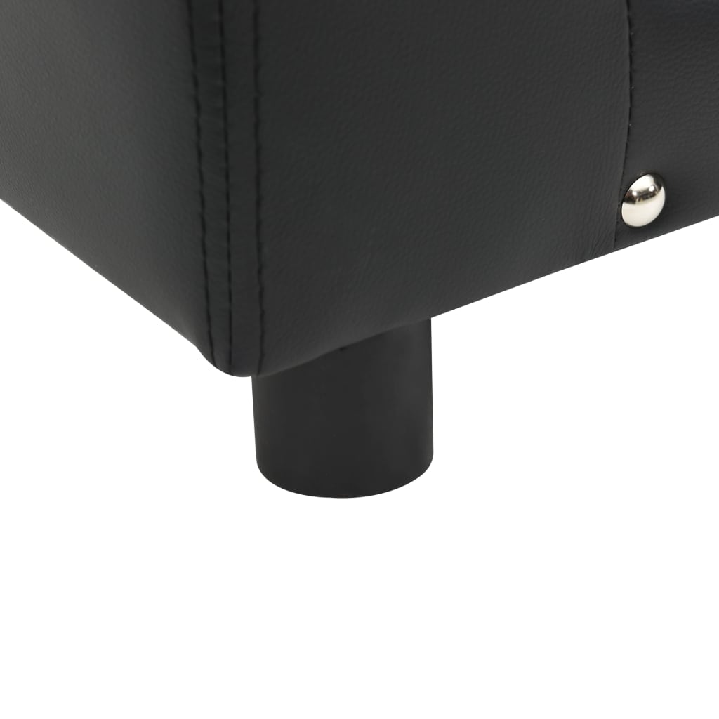 vidaXL Dog Sofa Black 81x43x31 cm Plush and Faux Leather