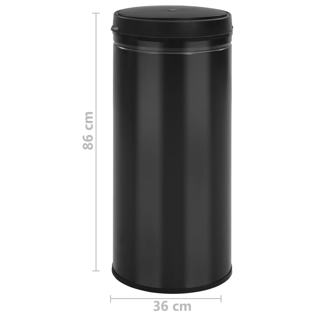vidaXL Automatic Sensor Dustbin 80 L Carbon Steel Black