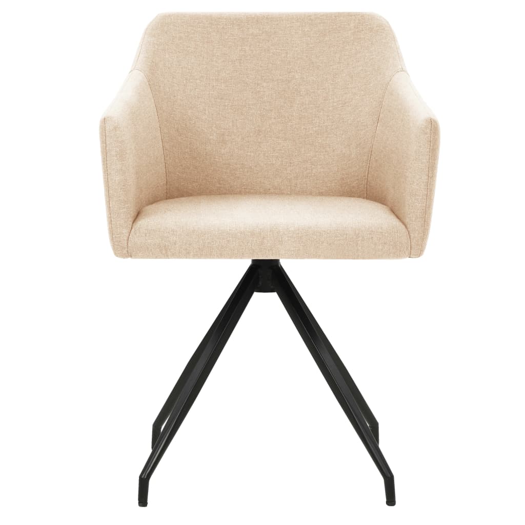 vidaXL Swivel Dining Chairs 2 pcs Cream Fabric