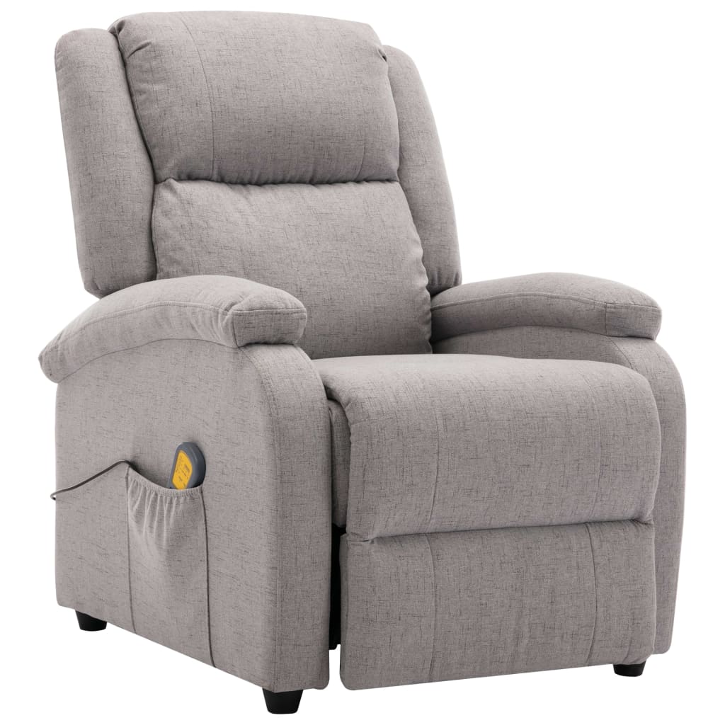 vidaXL Massage Chair Light Grey Fabric