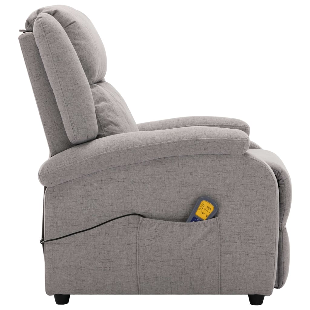 vidaXL Massage Chair Light Grey Fabric