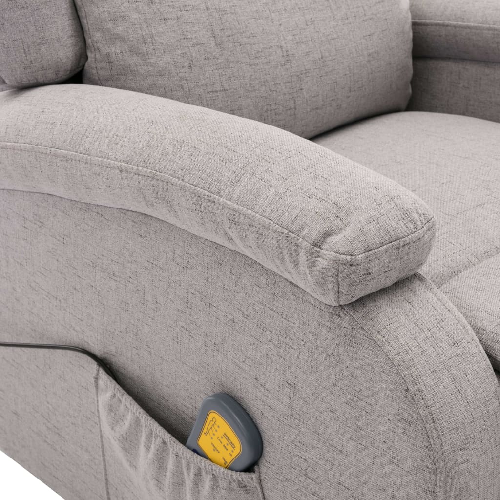 vidaXL Massage Chair Light Grey Fabric