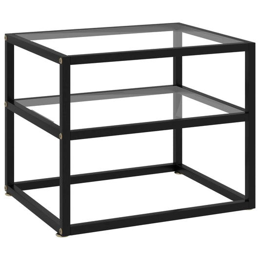 vidaXL Console Table Transparent 50x40x40 cm Tempered Glass