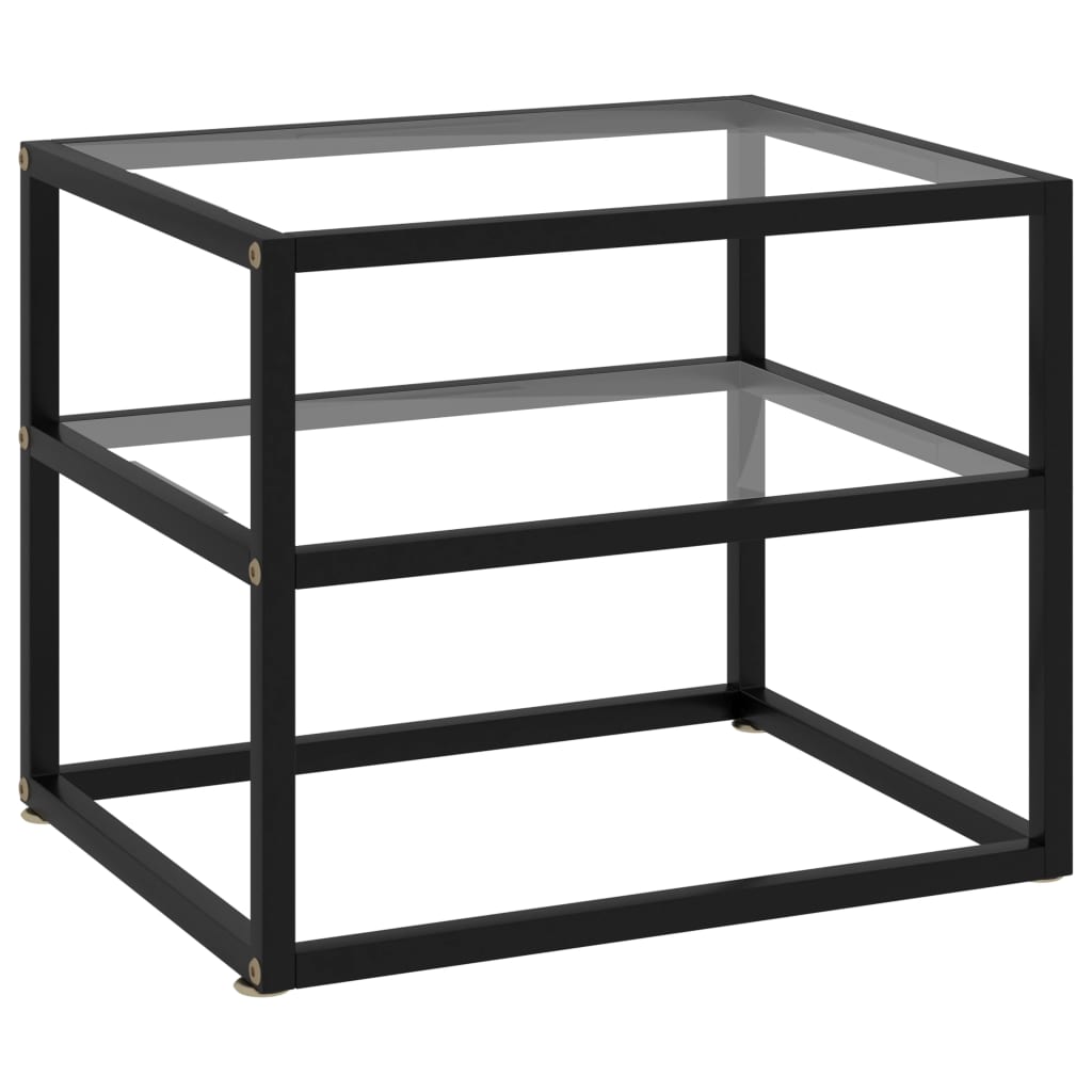 vidaXL Console Table Transparent 50x40x40 cm Tempered Glass