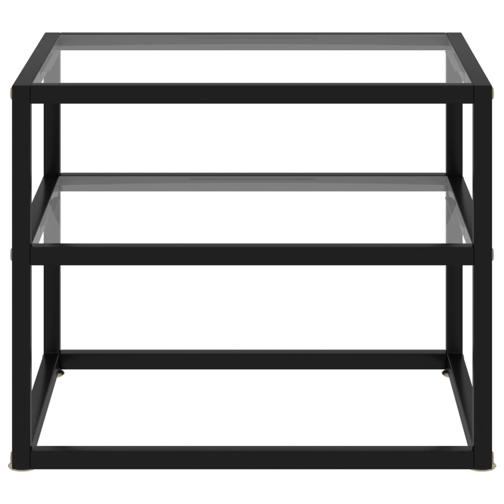 vidaXL Console Table Transparent 50x40x40 cm Tempered Glass