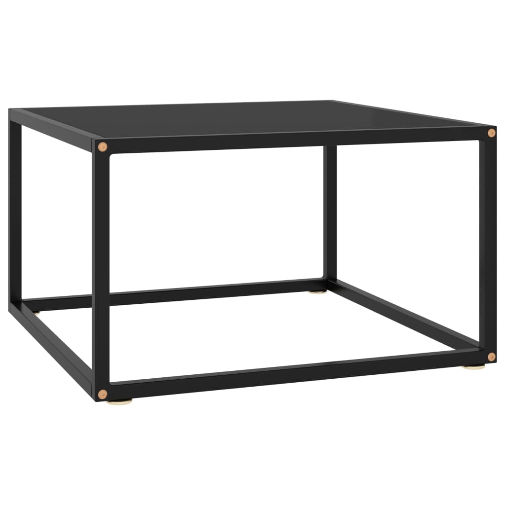 vidaXL Coffee Table Black with Black Glass 60x60x35 cm