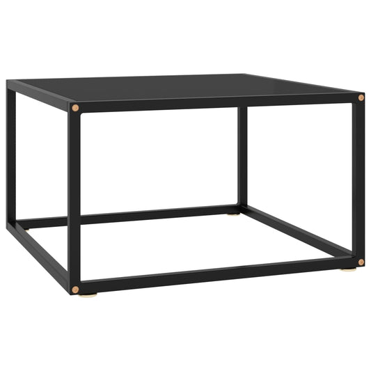 vidaXL Coffee Table Black with Black Glass 60x60x35 cm