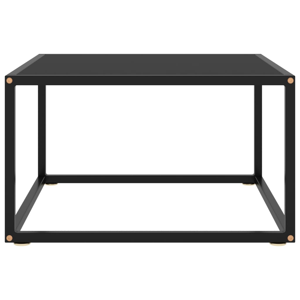 vidaXL Coffee Table Black with Black Glass 60x60x35 cm
