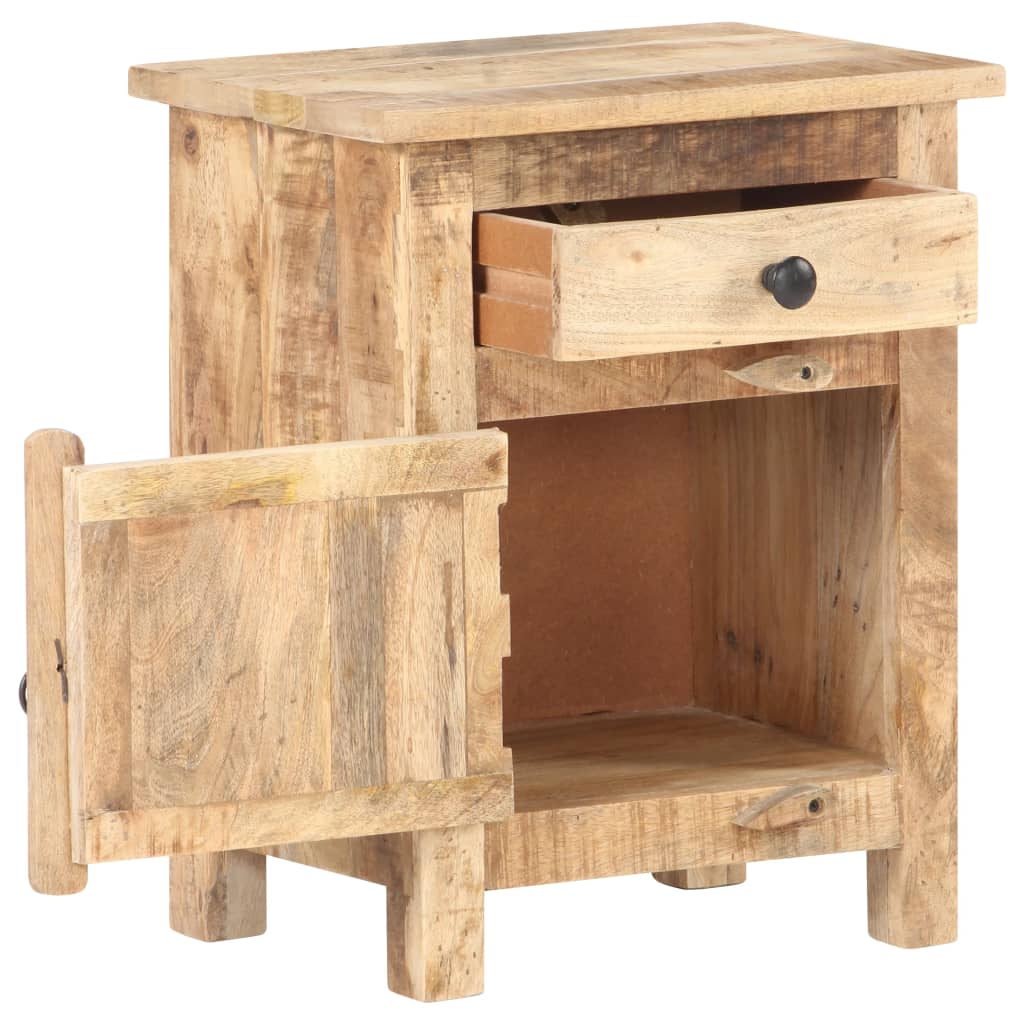 vidaXL Bedside Cabinet 40x30x50 cm Rough Mango Wood