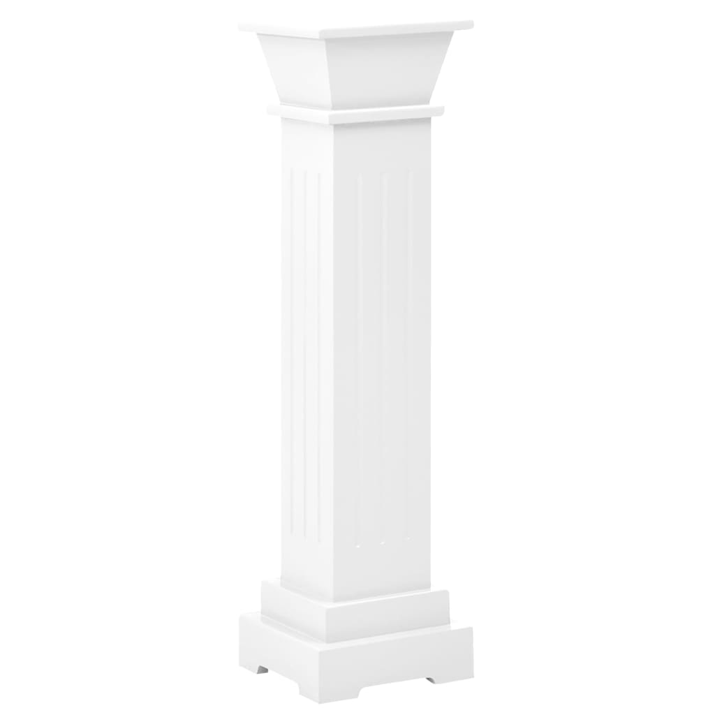 vidaXL Classic Square Pillar Plant Stand White 17x17x66 cm MDF