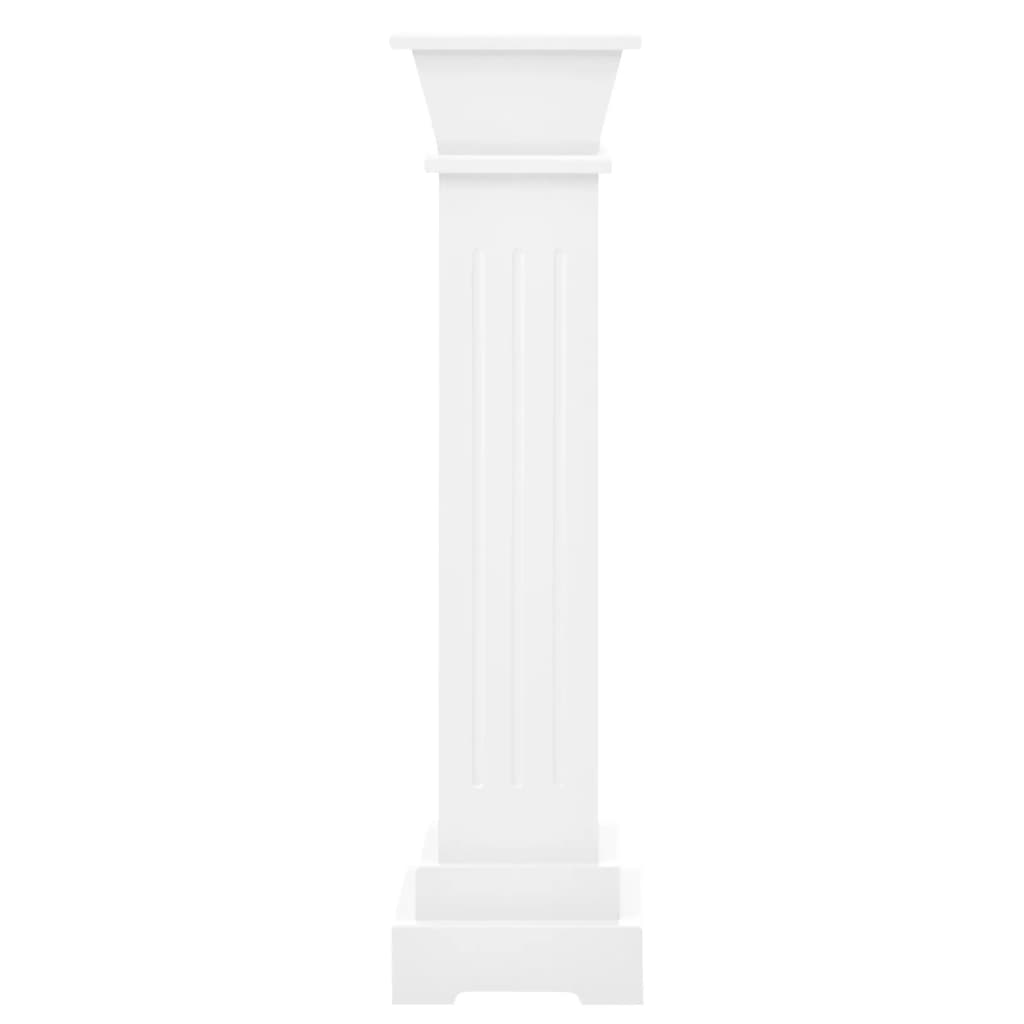 vidaXL Classic Square Pillar Plant Stand White 17x17x66 cm MDF