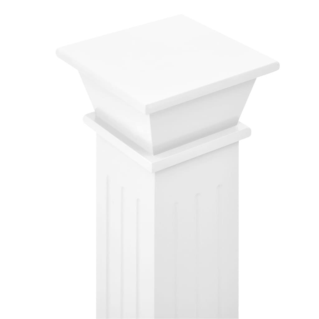 vidaXL Classic Square Pillar Plant Stand White 17x17x66 cm MDF