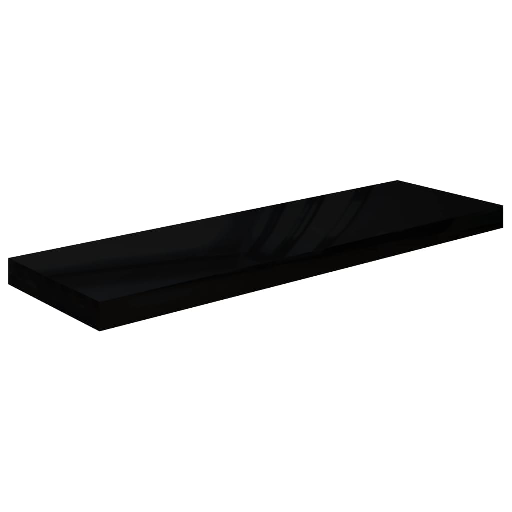 vidaXL Floating Wall Shelf High Gloss Black 80x23.5x3.8 cm MDF