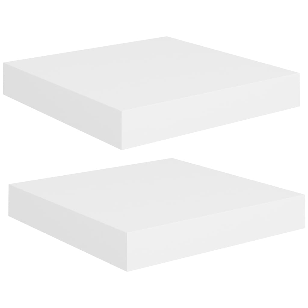 vidaXL Floating Wall Shelves 2 pcs White 23x23.5x3.8 cm MDF
