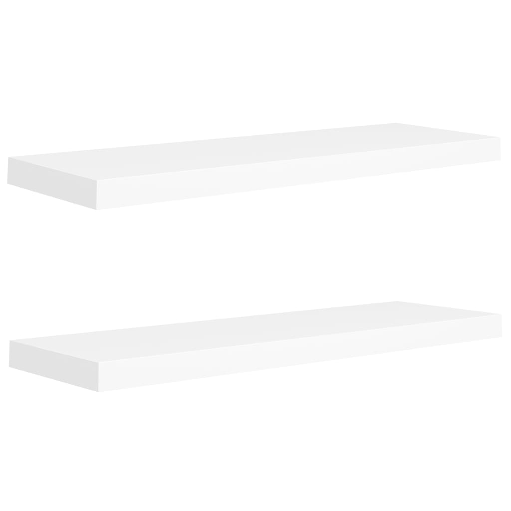 vidaXL Floating Wall Shelves 2 pcs White 80x23.5x3.8 cm MDF