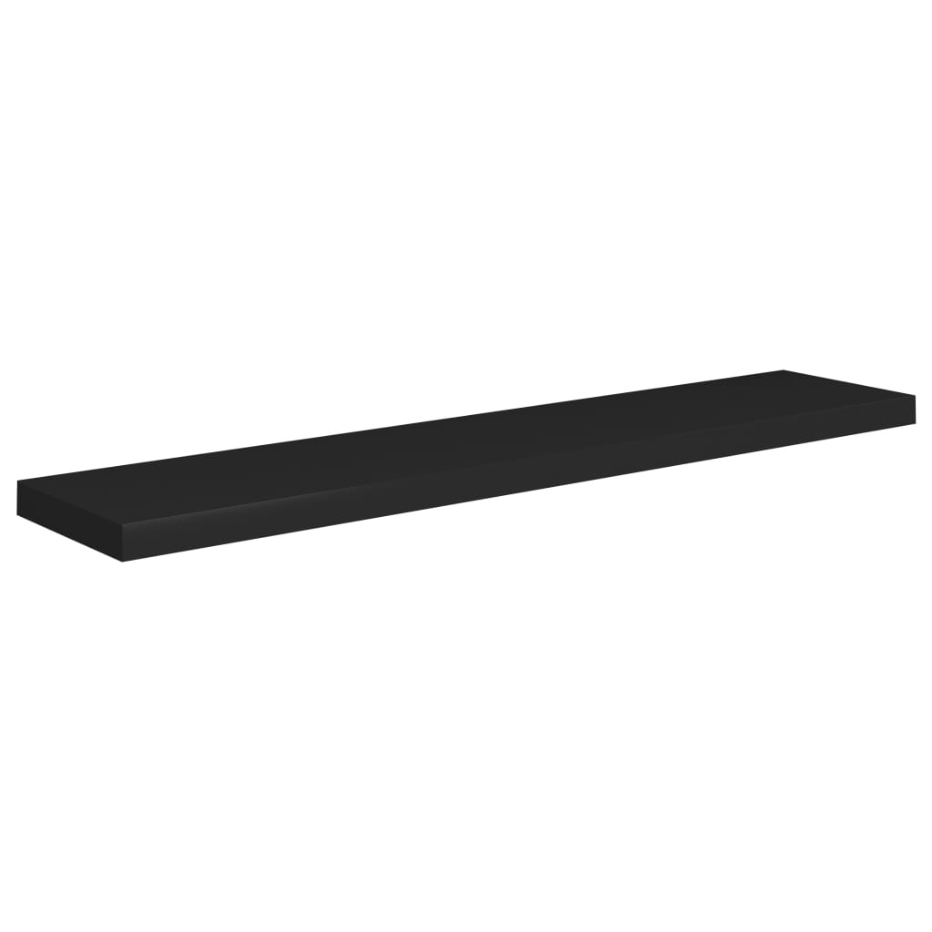 vidaXL Floating Wall Shelves 4 pcs Black 120x23.5x3.8 cm MDF