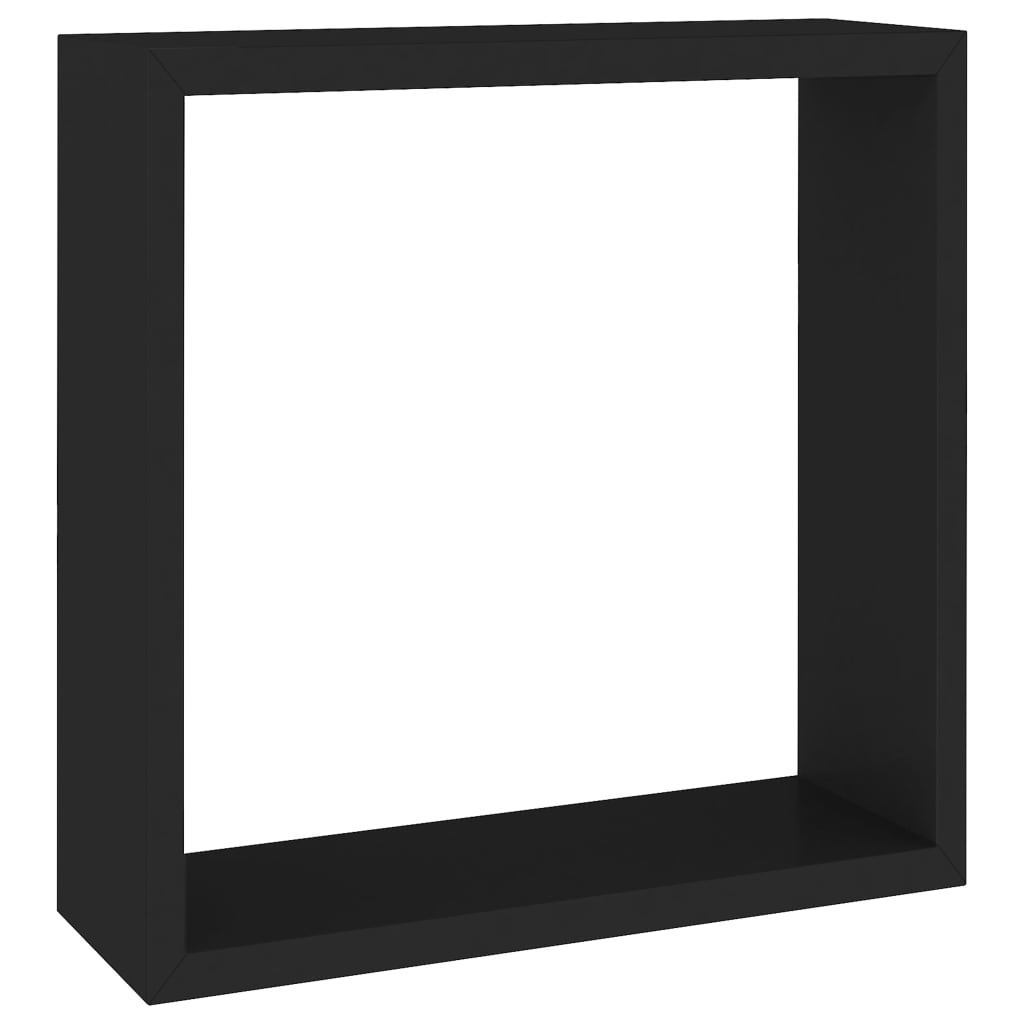 vidaXL Wall Cube Shelves 3 pcs Black MDF