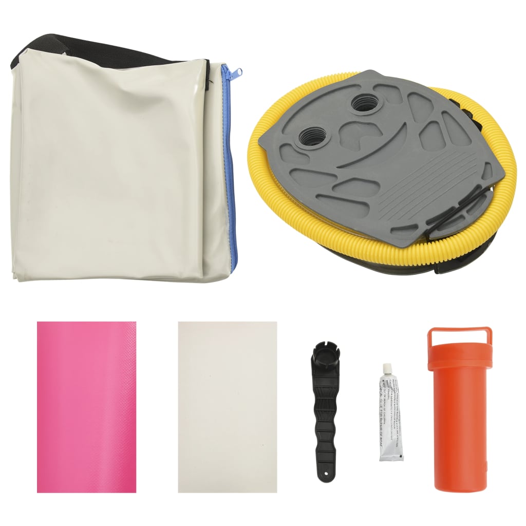 vidaXL Inflatable Gymnastic Mat with Pump 100x100x10 cm PVC Pink
