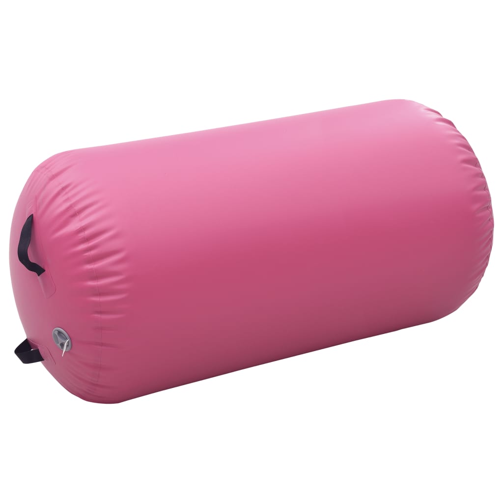 vidaXL Inflatable Gymnastic Roll with Pump 120x75 cm PVC Pink