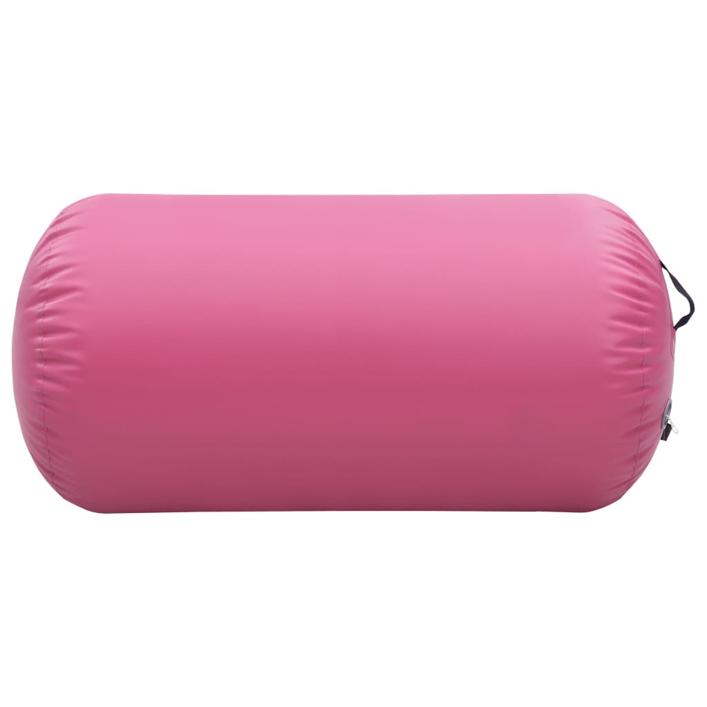 vidaXL Inflatable Gymnastic Roll with Pump 120x75 cm PVC Pink