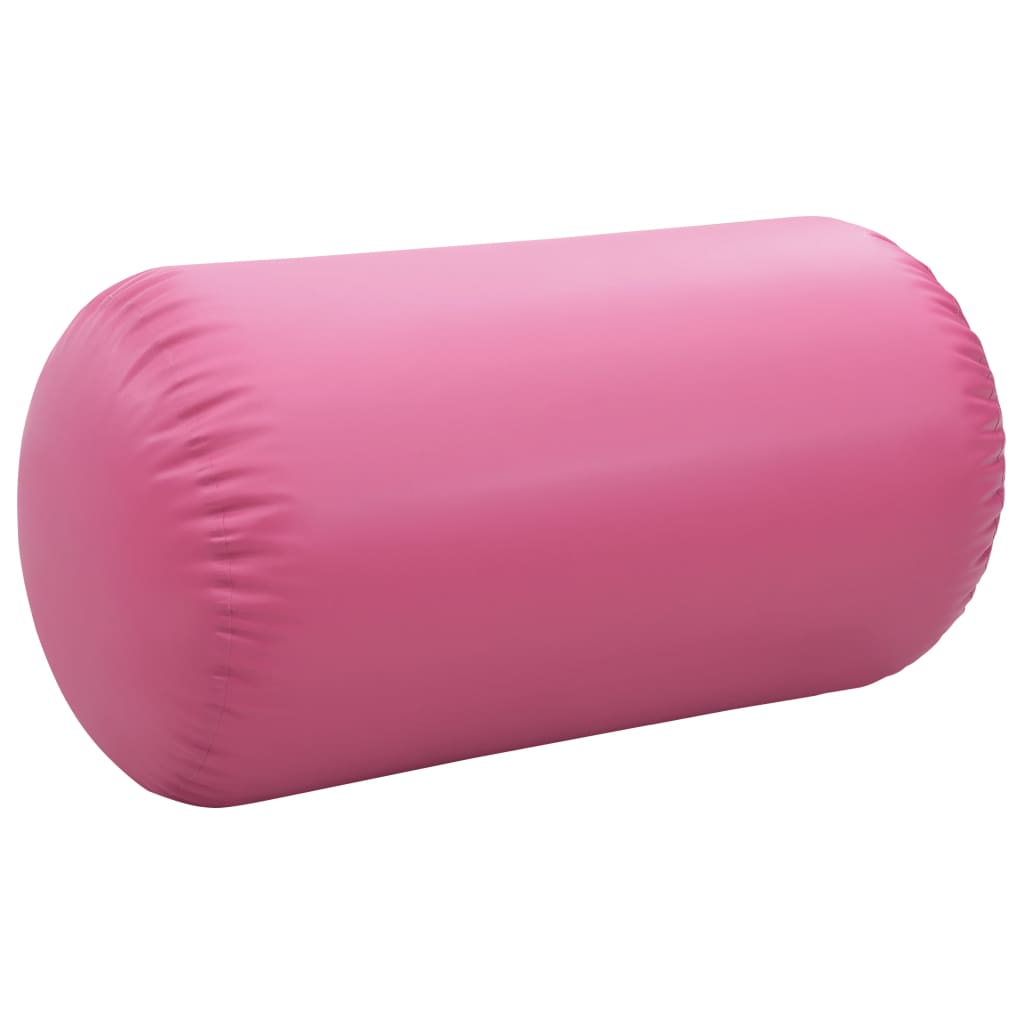 vidaXL Inflatable Gymnastic Roll with Pump 120x75 cm PVC Pink