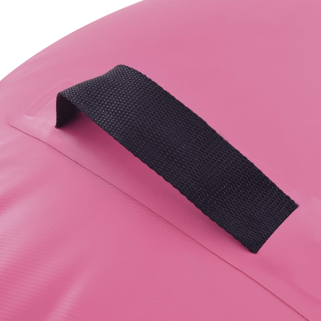 vidaXL Inflatable Gymnastic Roll with Pump 120x75 cm PVC Pink