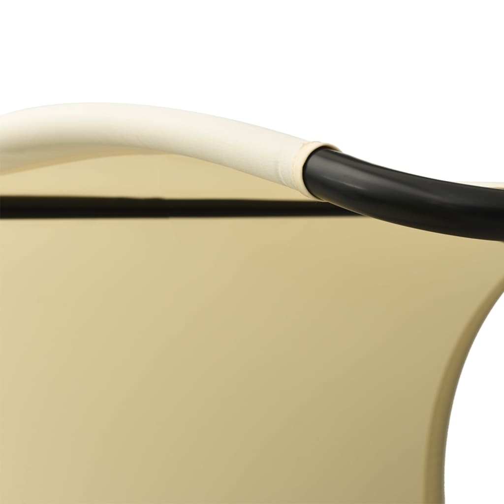 vidaXL Double Sun Lounger with Canopy Textilene Black and Cream