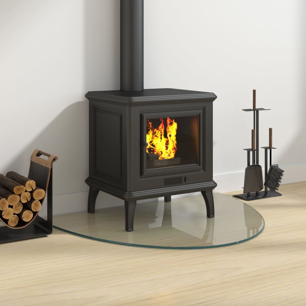 vidaXL Fireplace Glass Plate Half Round 800x600 mm