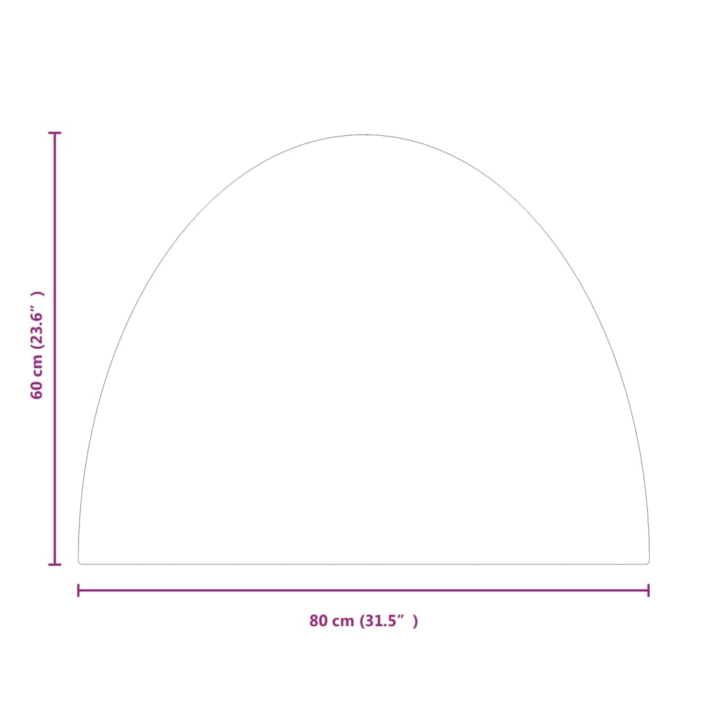 vidaXL Fireplace Glass Plate Half Round 800x600 mm