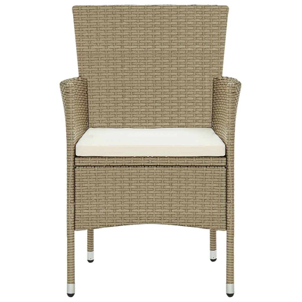 vidaXL Garden Dining Chairs 2 pcs Poly Rattan Beige