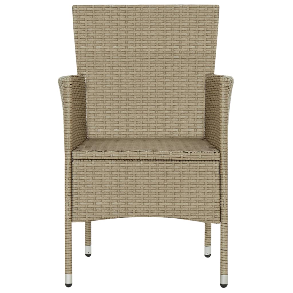 vidaXL Garden Dining Chairs 2 pcs Poly Rattan Beige