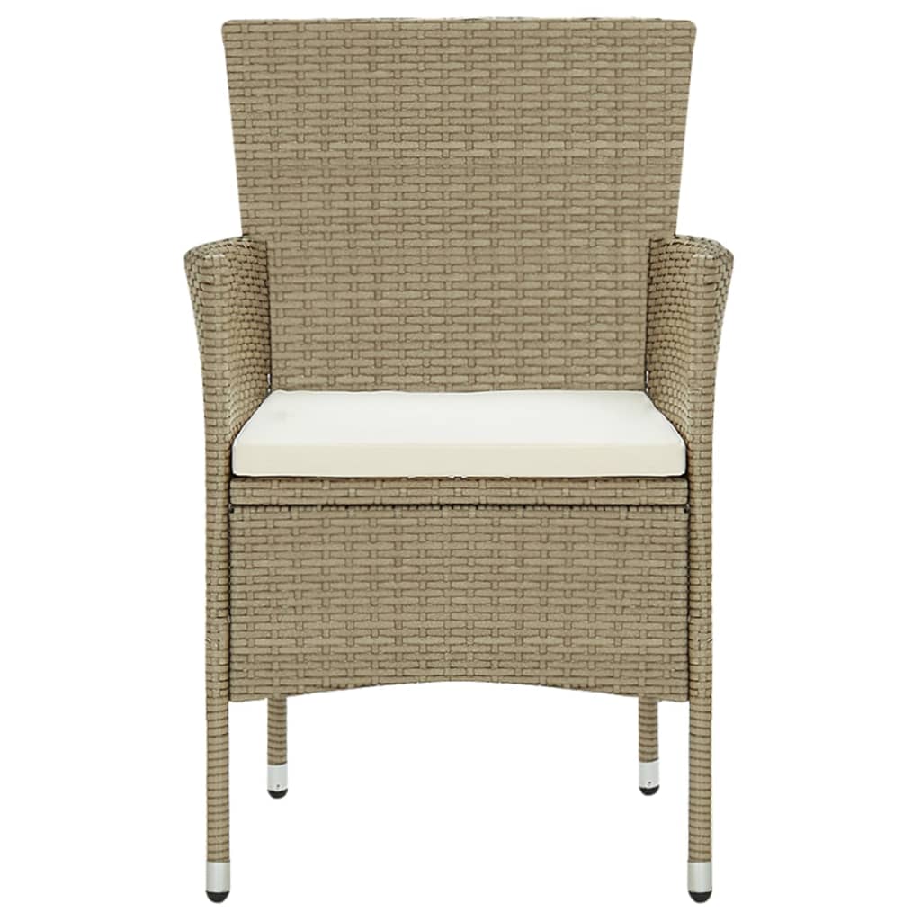 vidaXL Garden Dining Chairs 4 pcs Poly Rattan Beige
