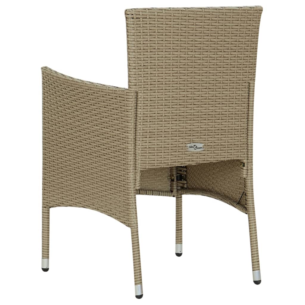 vidaXL Garden Dining Chairs 4 pcs Poly Rattan Beige