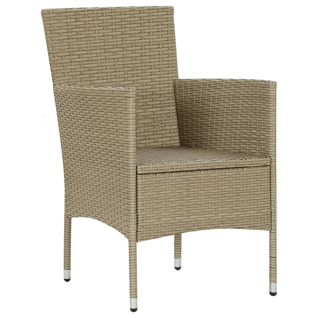 vidaXL Garden Dining Chairs 4 pcs Poly Rattan Beige
