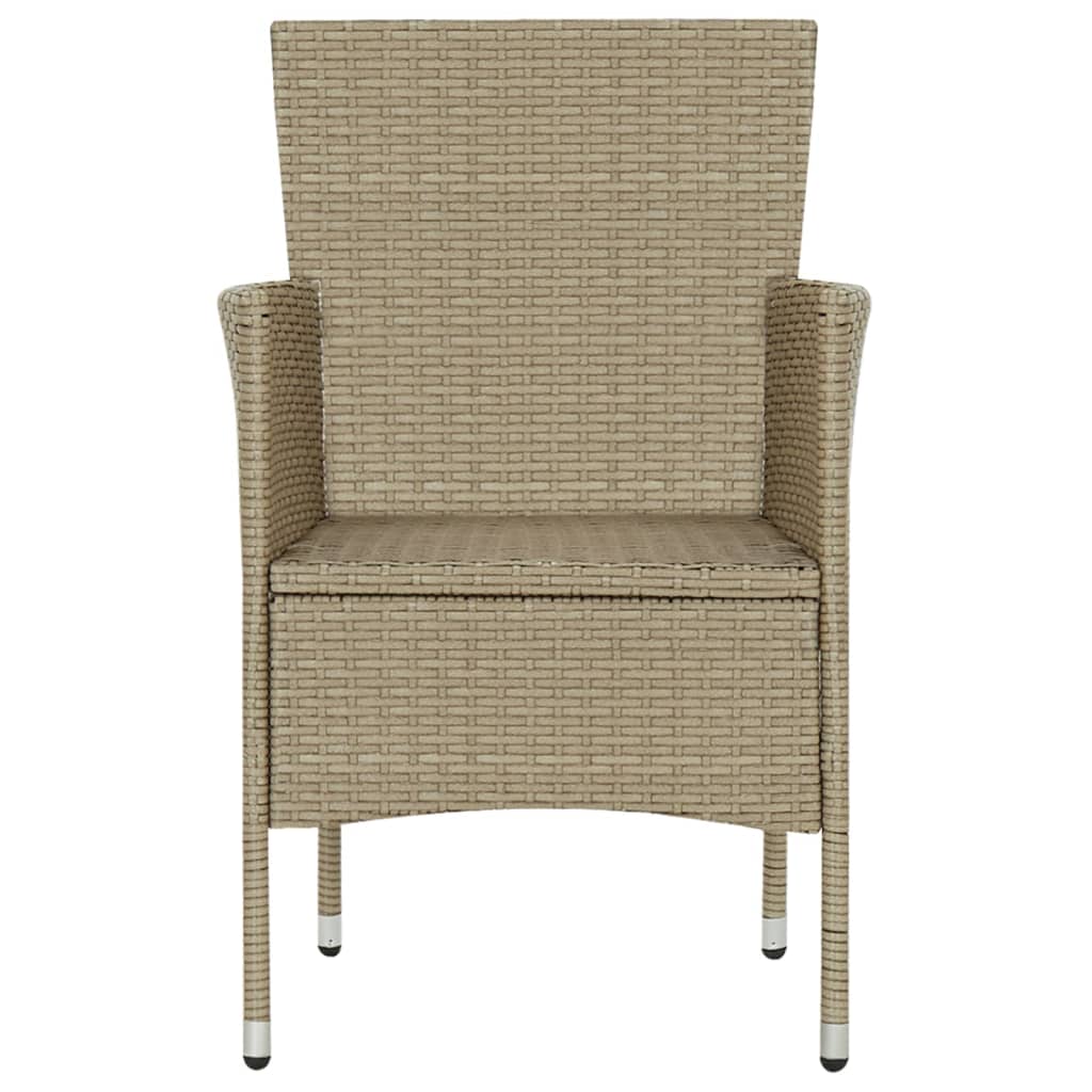 vidaXL Garden Dining Chairs 4 pcs Poly Rattan Beige
