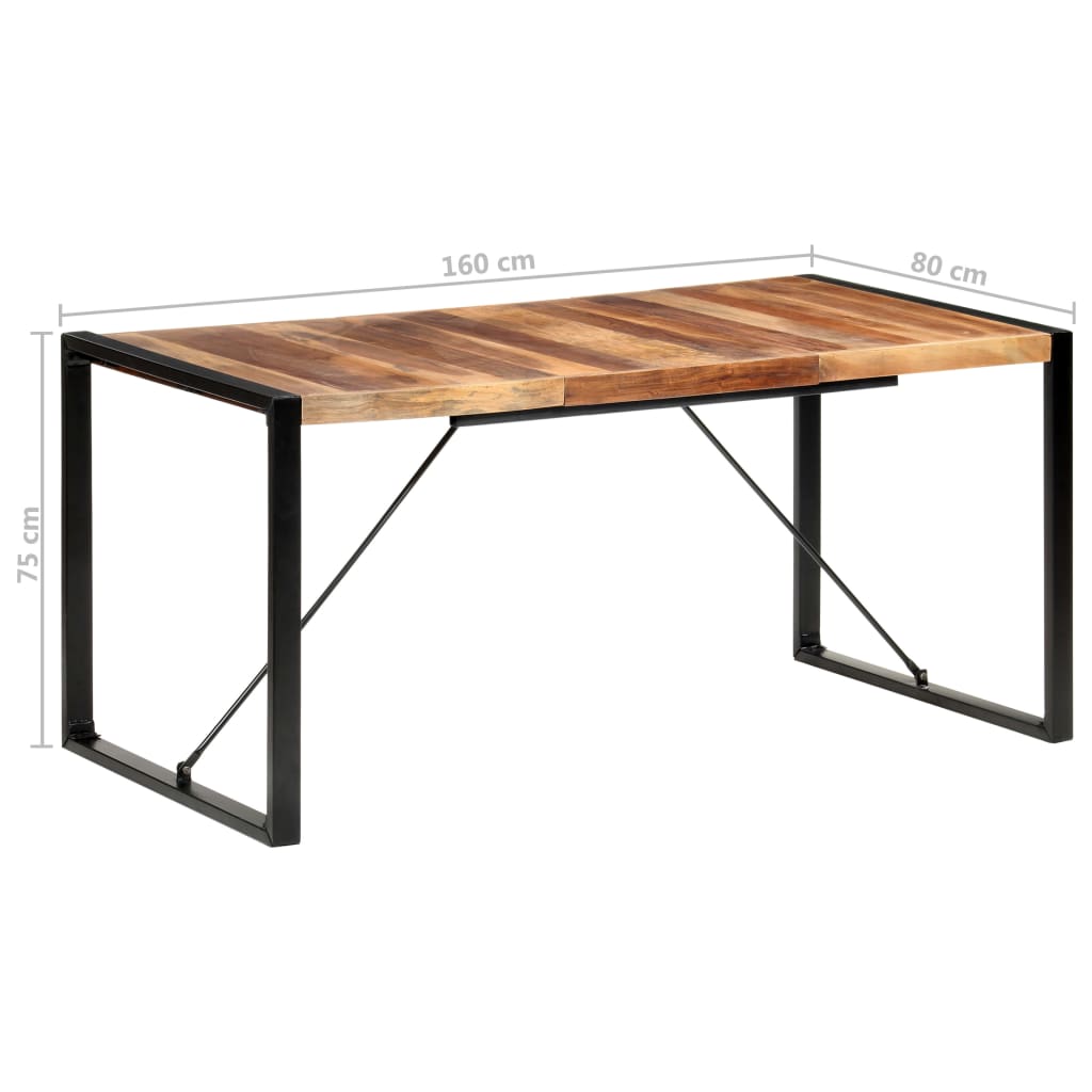 vidaXL Dining Table 160x80x75 cm Solid Wood